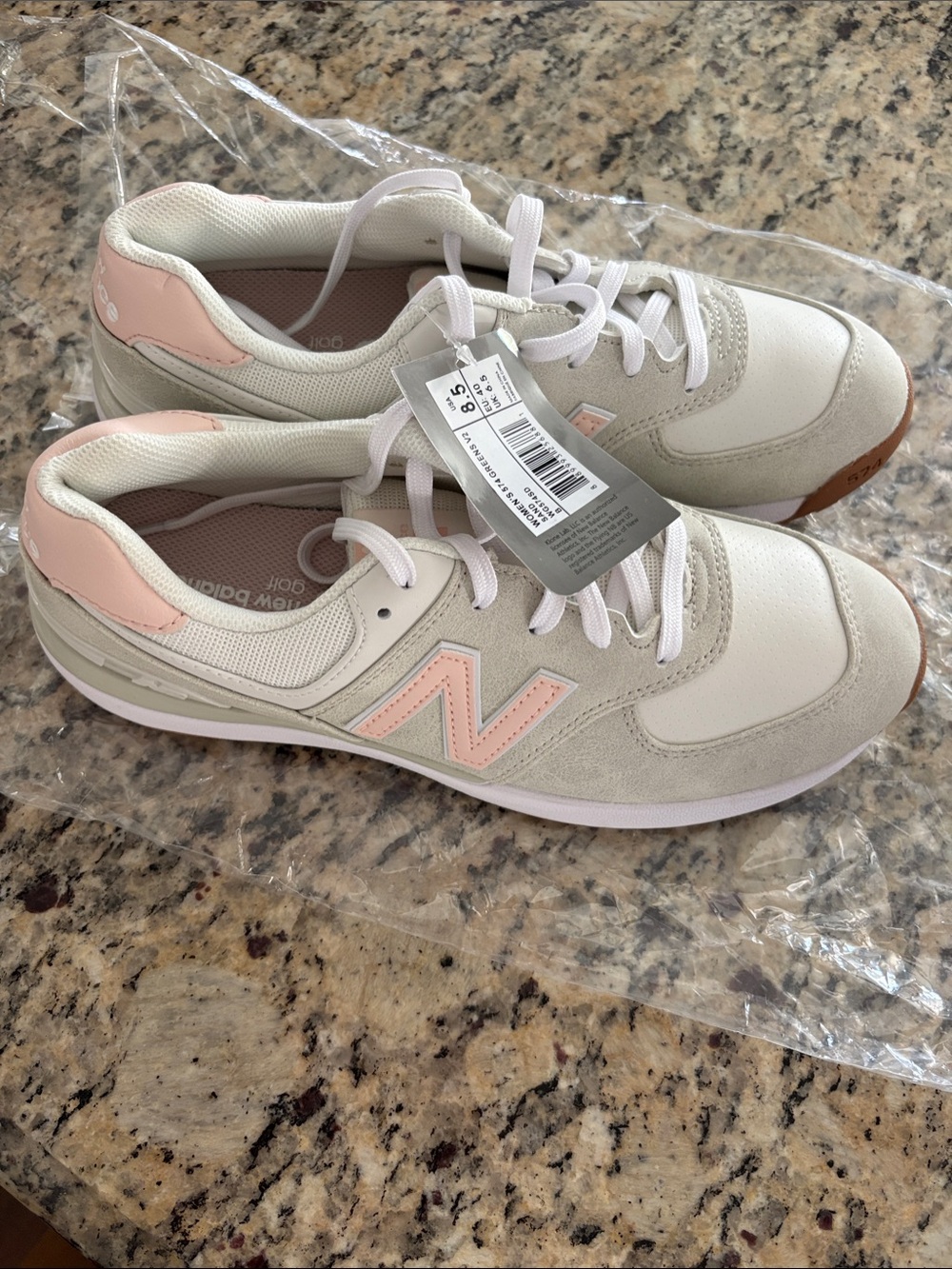 New Balance Women's Sneakers in Cream with Blush Accents